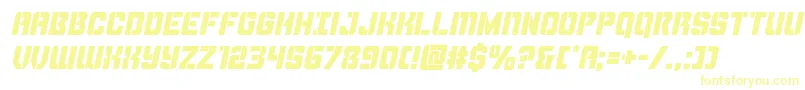 Thundertrooperital Font – Yellow Fonts on White Background