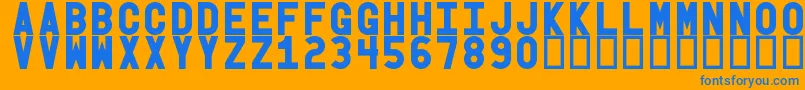 Obgb Font – Blue Fonts on Orange Background