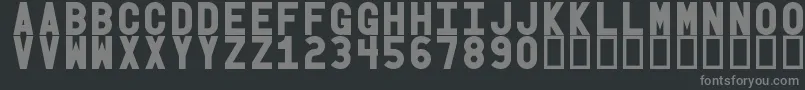 Obgb-fontti – harmaat kirjasimet mustalla taustalla