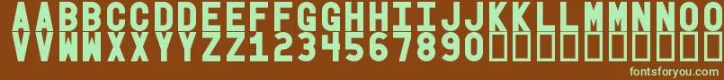 Шрифт Obgb – зелёные шрифты на коричневом фоне