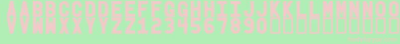 フォントObgb – 緑の背景にピンクのフォント