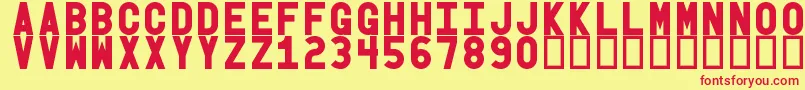 Obgb-fontti – punaiset fontit keltaisella taustalla