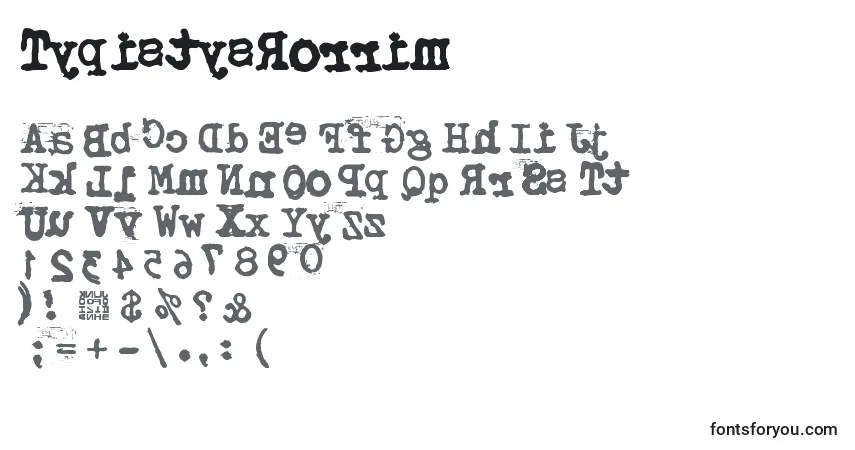 TypistysRorrim-fontti – aakkoset, numerot, erikoismerkit