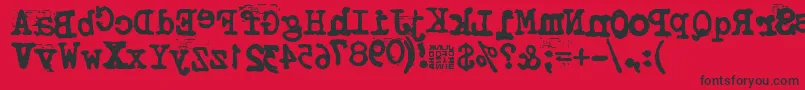 TypistysRorrim Font – Black Fonts on Red Background
