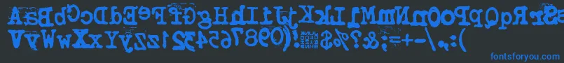 Lisätietoja TypistysRorrim-fontista TypistysRorrim-fontti – siniset fontit mustalla taustalla