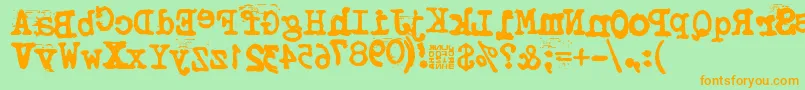 Шрифт TypistysRorrim – оранжевые шрифты на зелёном фоне