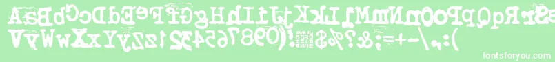 Czcionka TypistysRorrim – białe czcionki na zielonym tle