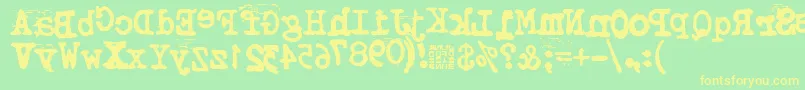 fuente TypistysRorrim – Fuentes Amarillas Sobre Fondo Verde