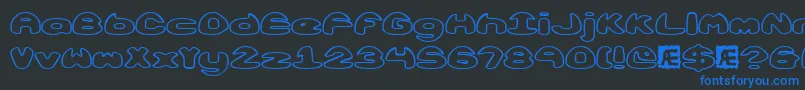 ObloquyOutlineBrk Font – Blue Fonts on Black Background