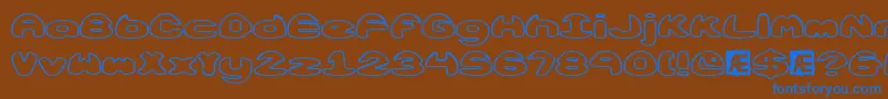 ObloquyOutlineBrk Font – Blue Fonts on Brown Background