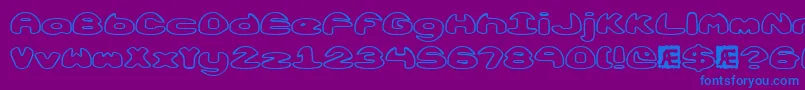 ObloquyOutlineBrk Font – Blue Fonts on Purple Background