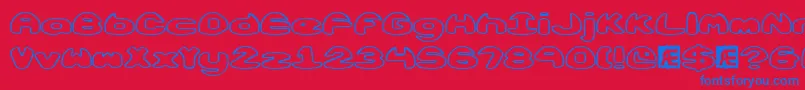 ObloquyOutlineBrk Font – Blue Fonts on Red Background