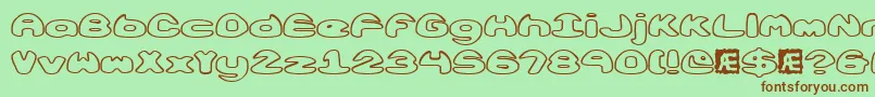 ObloquyOutlineBrk Font – Brown Fonts on Green Background