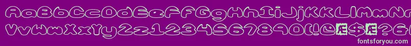ObloquyOutlineBrk Font – Green Fonts on Purple Background