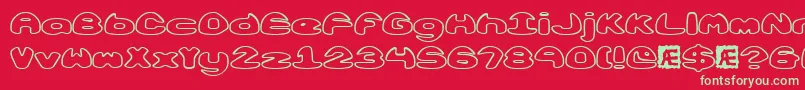フォントObloquyOutlineBrk – 赤い背景に緑の文字