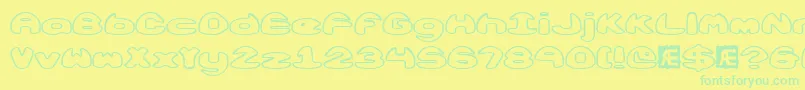 ObloquyOutlineBrk Font – Green Fonts on Yellow Background
