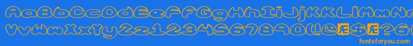 ObloquyOutlineBrk Font – Orange Fonts on Blue Background