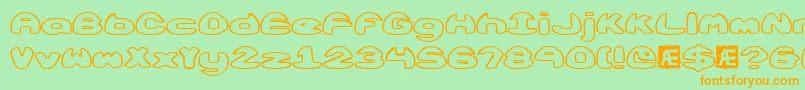 ObloquyOutlineBrk Font – Orange Fonts on Green Background