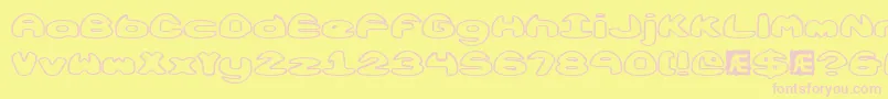 ObloquyOutlineBrk Font – Pink Fonts on Yellow Background