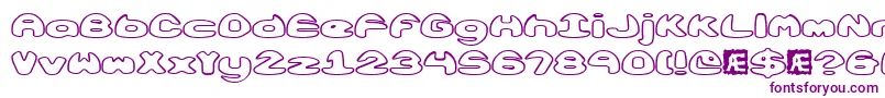 フォントObloquyOutlineBrk – 白い背景に紫のフォント