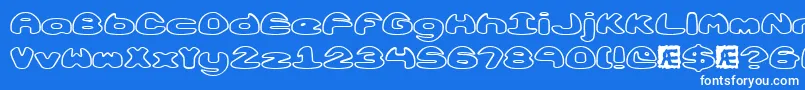 ObloquyOutlineBrk Font – White Fonts on Blue Background