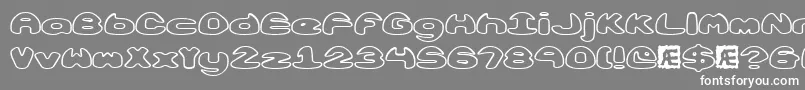 Шрифт ObloquyOutlineBrk – белые шрифты на сером фоне