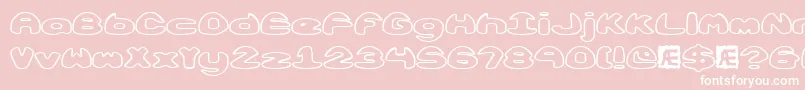 ObloquyOutlineBrk-Schriftart – Weiße Schriften auf rosa Hintergrund