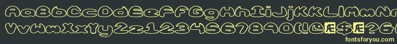 ObloquyOutlineBrk-Schriftart – Gelbe Schriften auf schwarzem Hintergrund