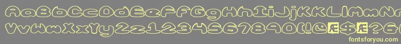 ObloquyOutlineBrk Font – Yellow Fonts on Gray Background