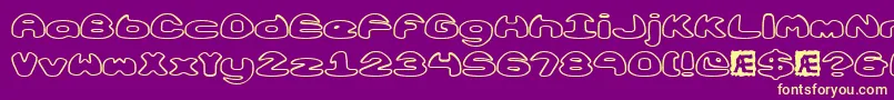 ObloquyOutlineBrk Font – Yellow Fonts on Purple Background