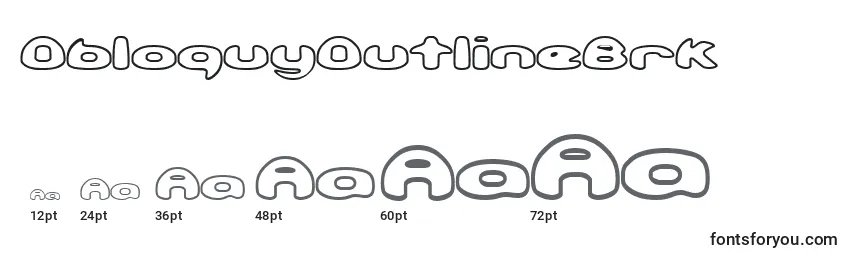 Размеры шрифта ObloquyOutlineBrk