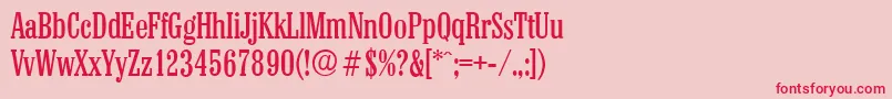 フォントColonelserialRegular – ピンクの背景に赤い文字