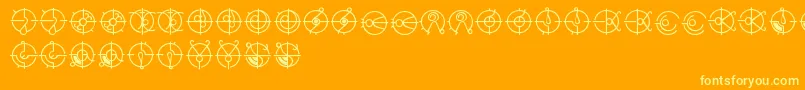 CovenantForerunnerFont-Schriftart – Gelbe Schriften auf orangefarbenem Hintergrund
