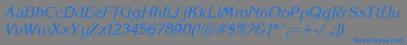 Korinna.KzItalic Font – Blue Fonts on Gray Background