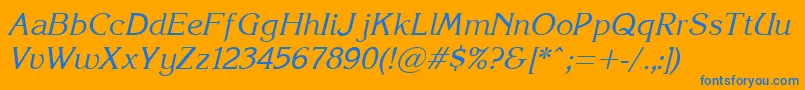 Korinna.KzItalic Font – Blue Fonts on Orange Background