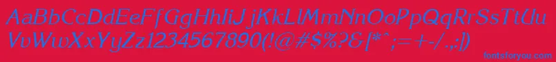 Korinna.KzItalic Font – Blue Fonts on Red Background