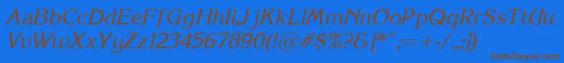 Korinna.KzItalic Font – Brown Fonts on Blue Background