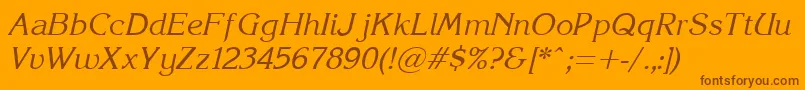 Korinna.KzItalic Font – Brown Fonts on Orange Background