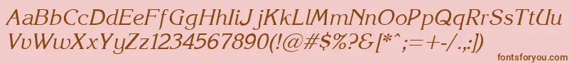 Korinna.KzItalic Font – Brown Fonts on Pink Background