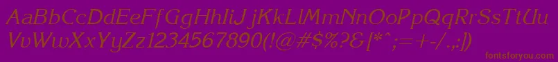 Korinna.KzItalic Font – Brown Fonts on Purple Background