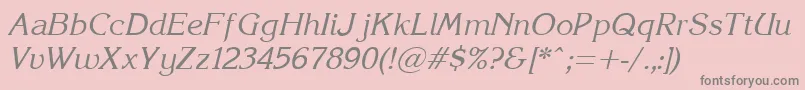 Korinna.KzItalic Font – Gray Fonts on Pink Background