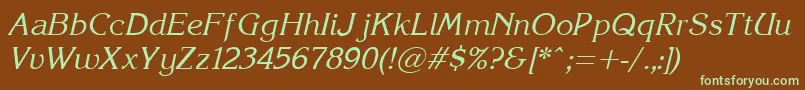 Korinna.KzItalic Font – Green Fonts on Brown Background