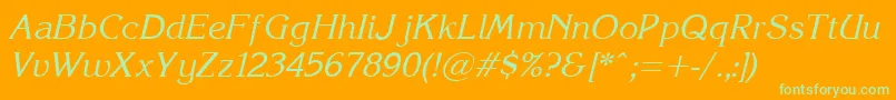 Korinna.KzItalic Font – Green Fonts on Orange Background