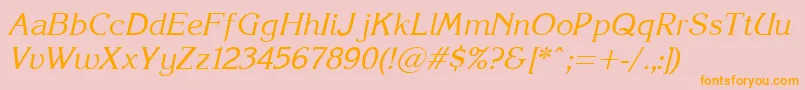 Korinna.KzItalic Font – Orange Fonts on Pink Background