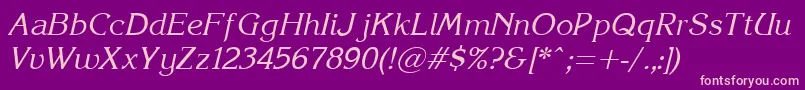 Korinna.KzItalic Font – Pink Fonts on Purple Background
