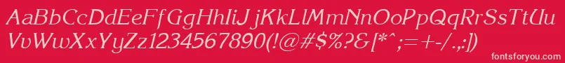 Korinna.KzItalic Font – Pink Fonts on Red Background