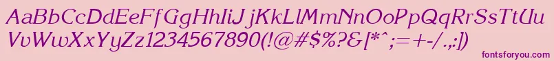 Korinna.KzItalic Font – Purple Fonts on Pink Background