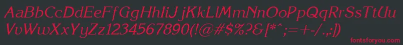 Korinna.KzItalic Font – Red Fonts on Black Background