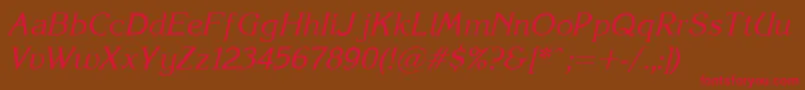 Korinna.KzItalic Font – Red Fonts on Brown Background