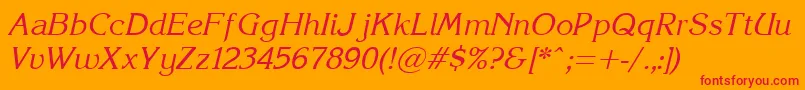 Korinna.KzItalic Font – Red Fonts on Orange Background